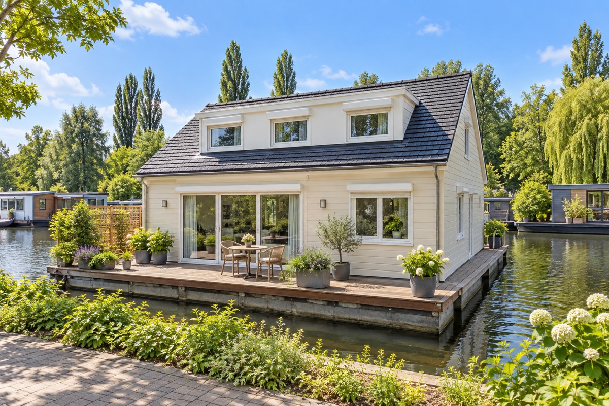 지붕창 낸 1995년 2층 하우스보트 외관
